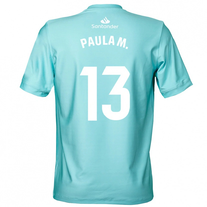 Danxen Heren Paula Muñoz Álvarez #13 Licht Cyaan Wit Keepersshirt 2025/26 T-Shirt