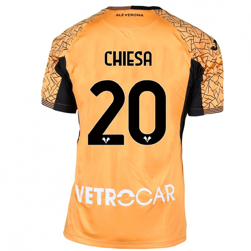Danxen Heren Mattia Chiesa #20 Oranje Zwart Wit Keepersshirt 2025/26 T-Shirt