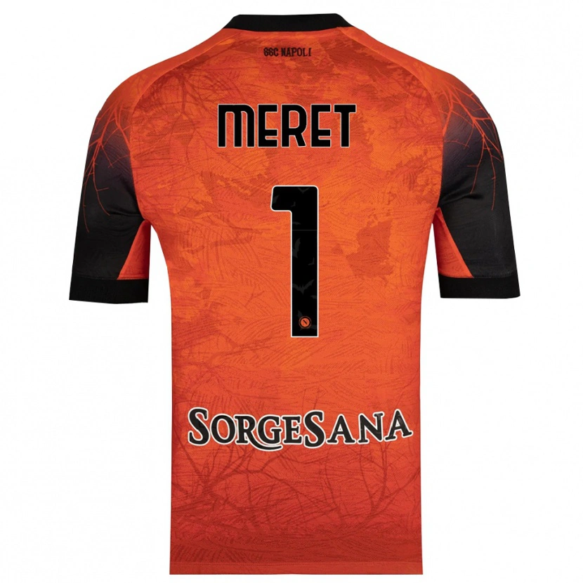 Danxen Heren Alex Meret #1 Oranje Rood Zwart Keepersshirt 2025/26 T-Shirt
