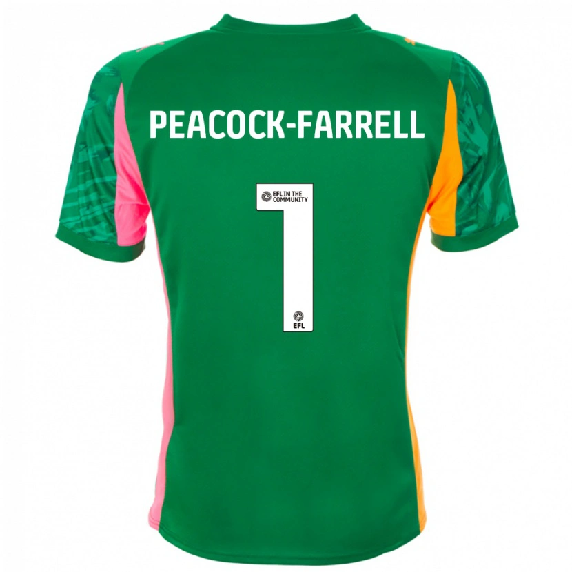 Danxen Dames Bailey Peacock-Farrell #1 Groen Oranje Keepersshirt 2025/26 T-Shirt