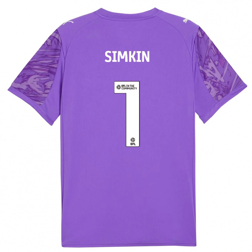 Danxen Dames Tommy Simkin #1 Donkerpaars Keepersshirt 2025/26 T-Shirt