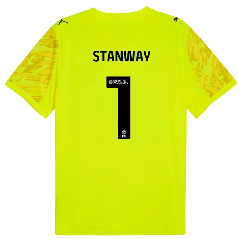 Danxen Dames Wyll Stanway #1 Geel Zwart Keepersshirt 2025/26 T-Shirt