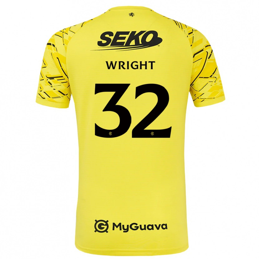 Danxen Dames Kieran Wright #32 Geel Zwart Keepersshirt 2025/26 T-Shirt