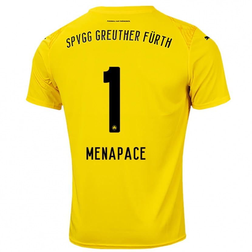 Danxen Dames Theo Menapace #1 Geel Zwart Keepersshirt 2025/26 T-Shirt