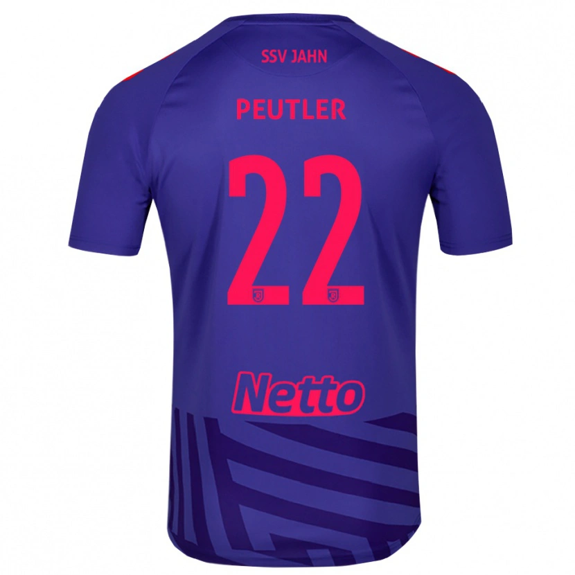 Danxen Dames Julio Peutler #22 Koningsblauw Rood Keepersshirt 2025/26 T-Shirt