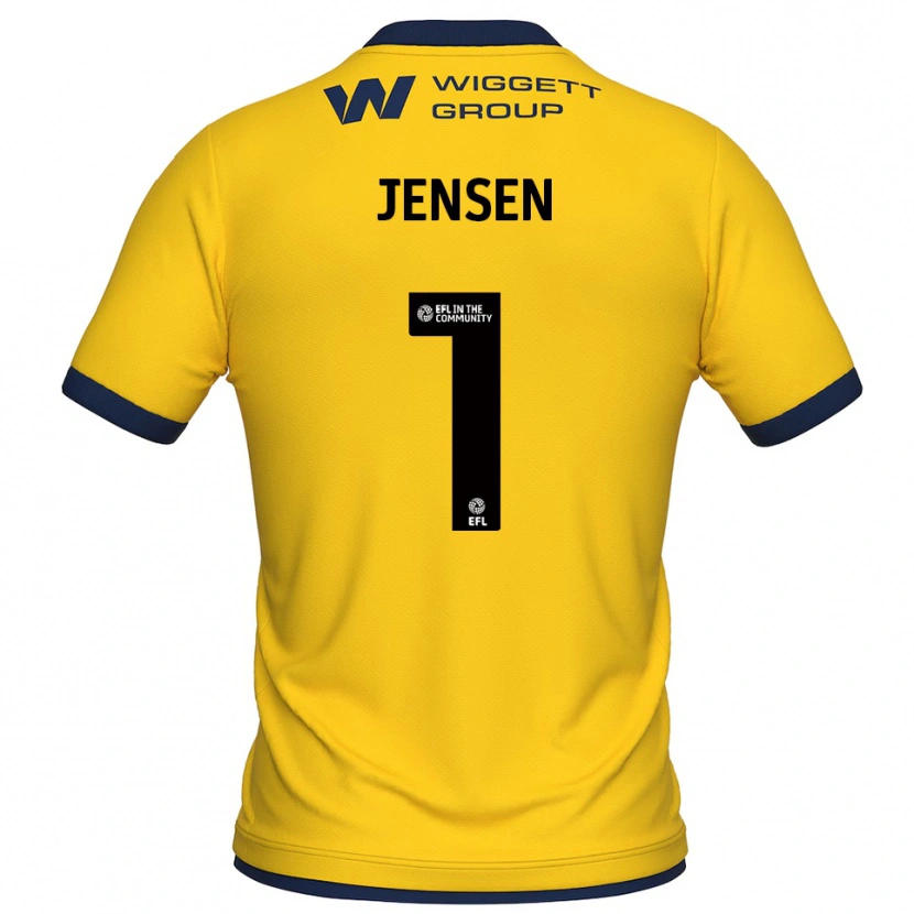Danxen Dames Lukas Jensen #1 Geel Zwart Keepersshirt 2025/26 T-Shirt