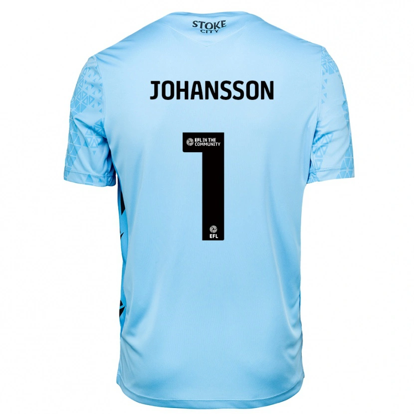 Danxen Dames Viktor Johansson #1 Hemelsblauw Zwart Keepersshirt 2025/26 T-Shirt