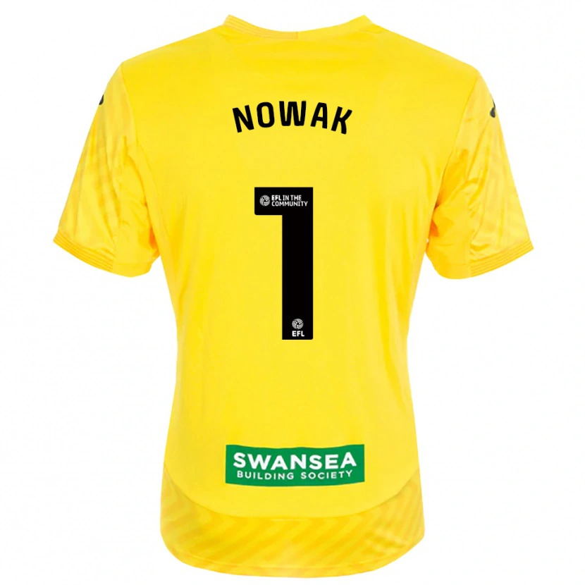 Danxen Dames Jakub Nowak #1 Geel Zwart Keepersshirt 2025/26 T-Shirt
