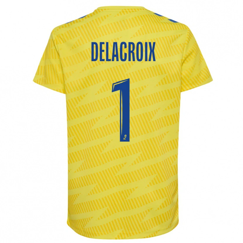 Danxen Dames Noa Delacroix #1 Geel Blauw Keepersshirt 2025/26 T-Shirt