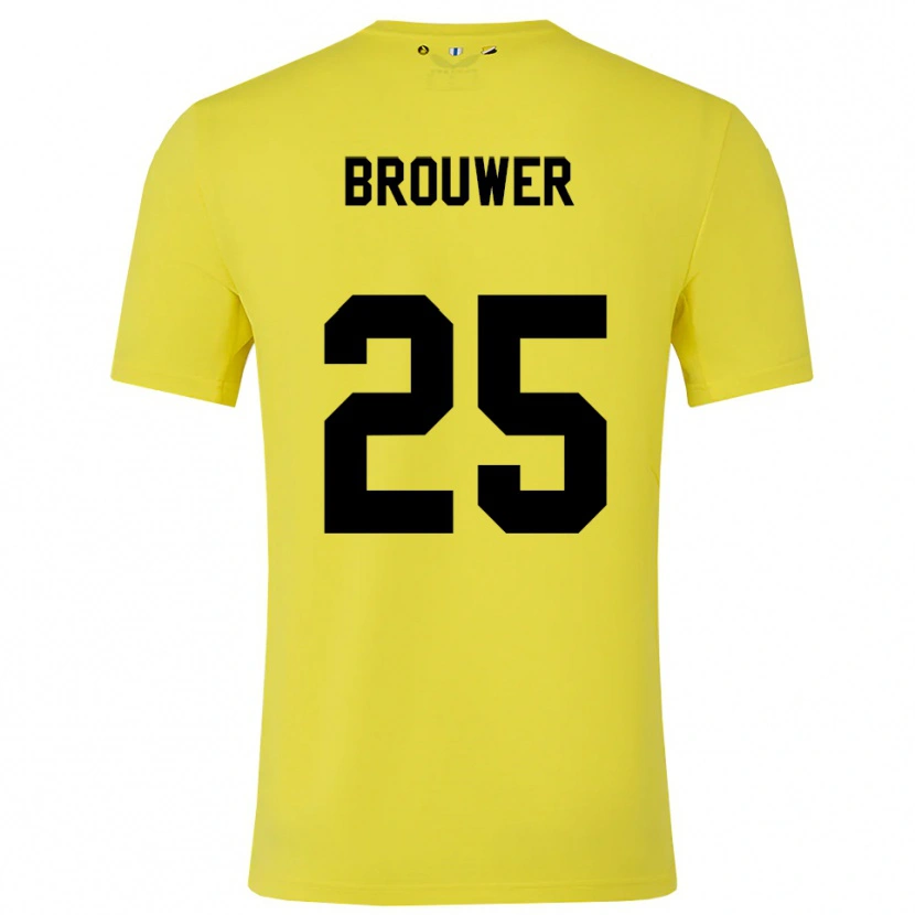 Danxen Dames Michael Brouwer #25 Geel Zwart Keepersshirt 2025/26 T-Shirt