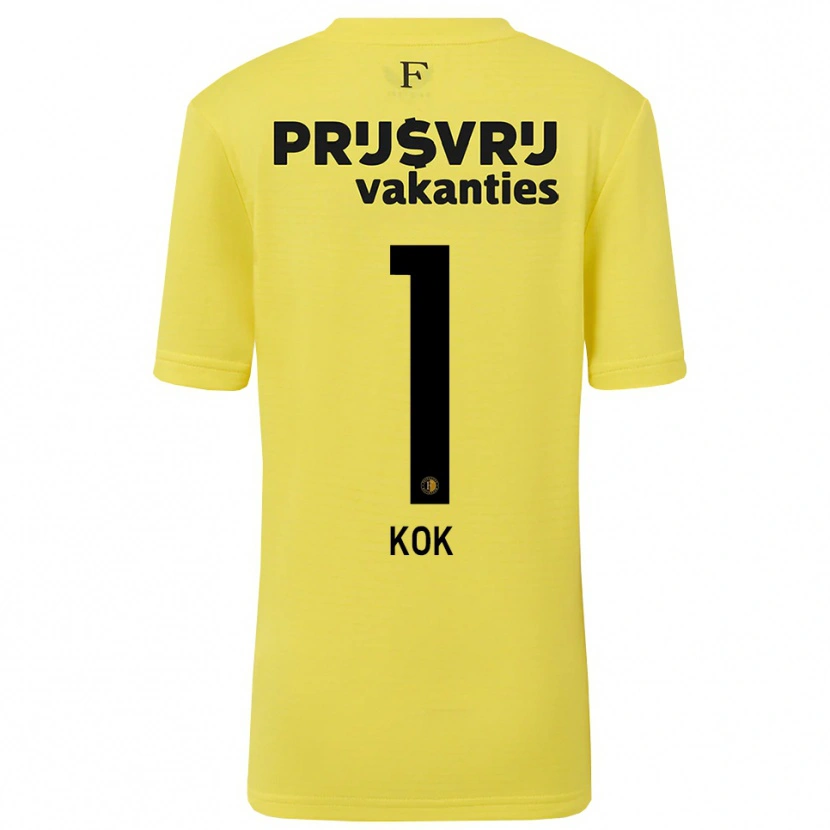 Danxen Dames Stefan Kok #1 Geel Zwart Keepersshirt 2025/26 T-Shirt