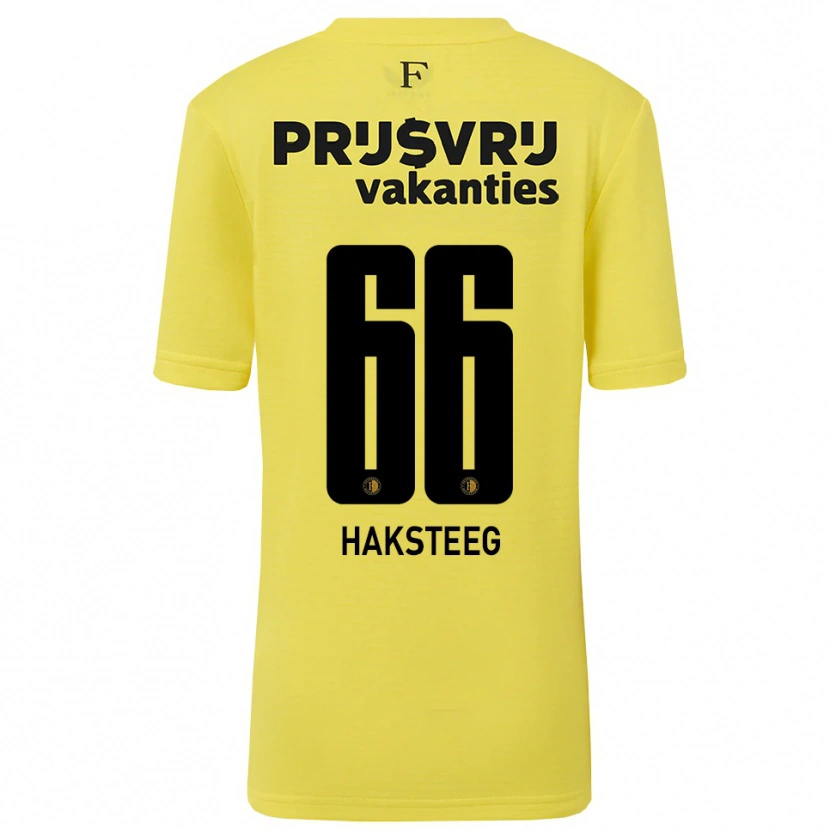 Danxen Dames Tim Haksteeg #66 Geel Zwart Keepersshirt 2025/26 T-Shirt