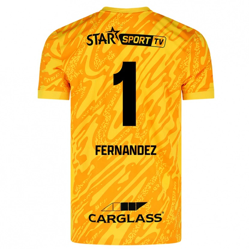 Danxen Dames Elias Gonzalez Fernandez #1 Oranje Geel Zwart Keepersshirt 2025/26 T-Shirt
