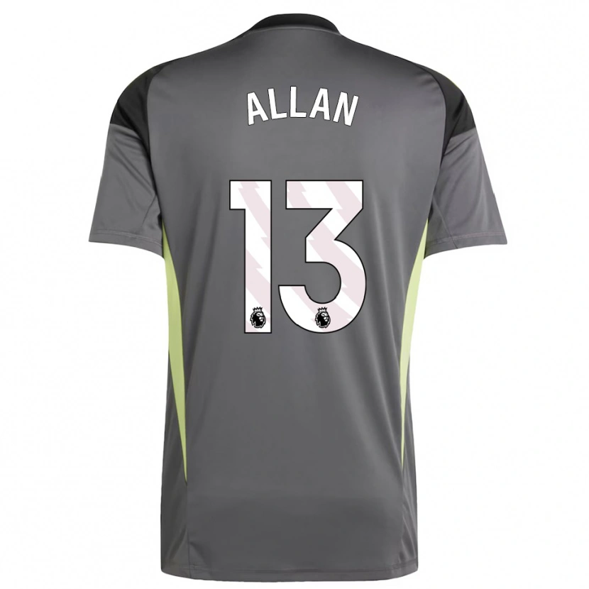 Danxen Dames Jack Allan #13 Donkergrijs Zwart Keepersshirt 2025/26 T-Shirt