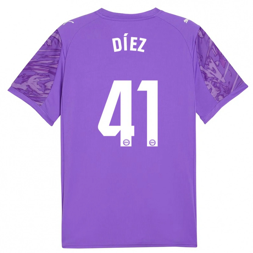 Danxen Dames Victor Díez #41 Paars Wit Keepersshirt 2025/26 T-Shirt