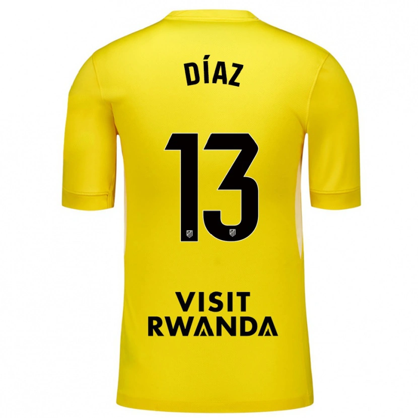 Danxen Dames Diego Díaz #13 Geel Zwart Keepersshirt 2025/26 T-Shirt