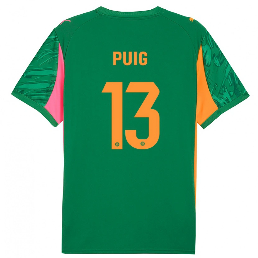 Danxen Dames Sergi Puig #13 Groen Oranje Keepersshirt 2025/26 T-Shirt