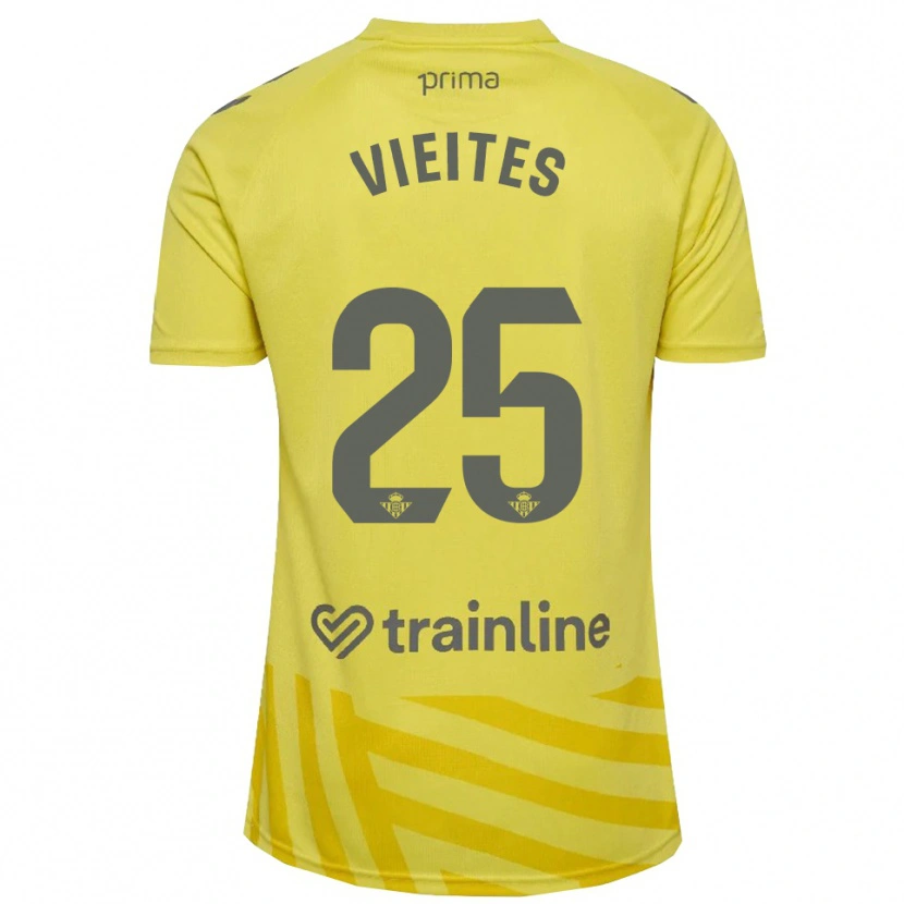 Danxen Dames Fran Vieites #25 Geel Grijs Keepersshirt 2025/26 T-Shirt