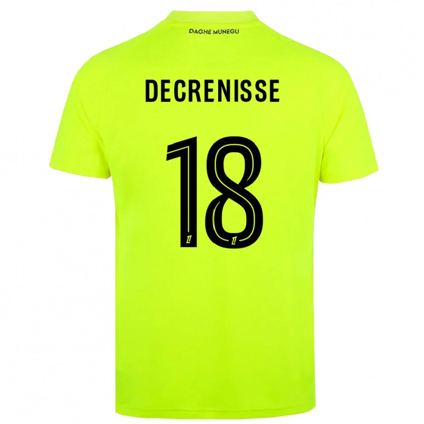 Danxen Dames Axel Decrenisse #18 Fluorescerend Groen Zwart Keepersshirt 2025/26 T-Shirt