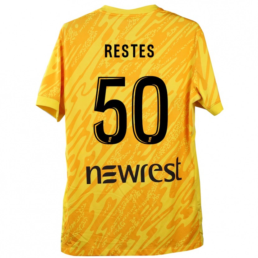 Danxen Dames Guillaume Restes #50 Geel Zwart Keepersshirt 2025/26 T-Shirt