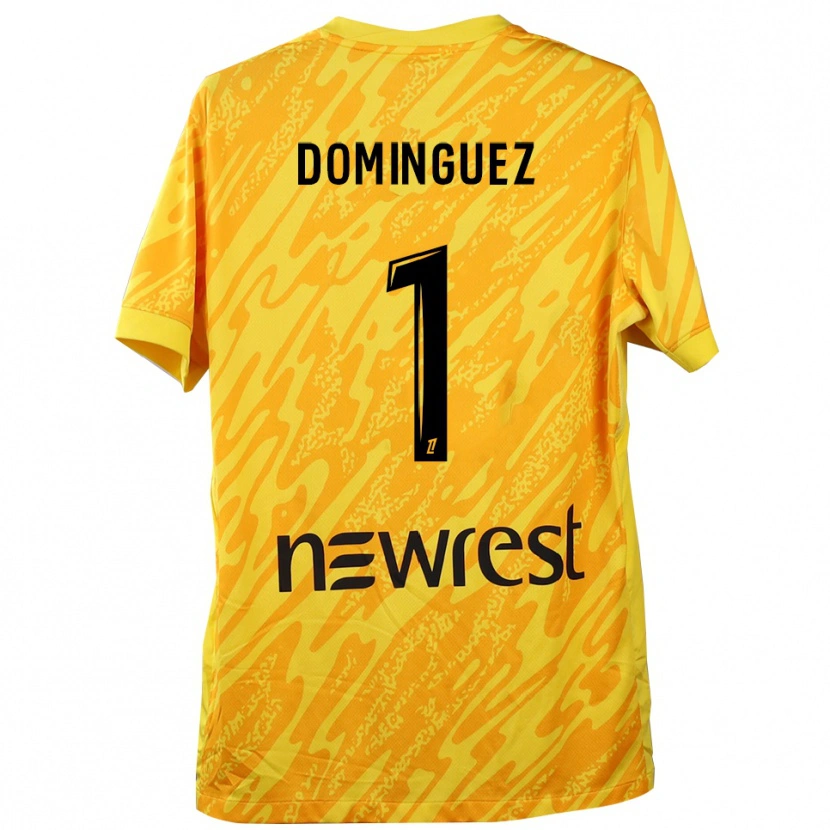 Danxen Dames Álex Domínguez #1 Geel Zwart Keepersshirt 2025/26 T-Shirt