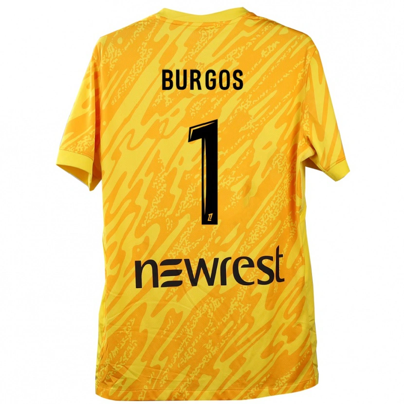 Danxen Dames Diego Burgos #1 Geel Zwart Keepersshirt 2025/26 T-Shirt