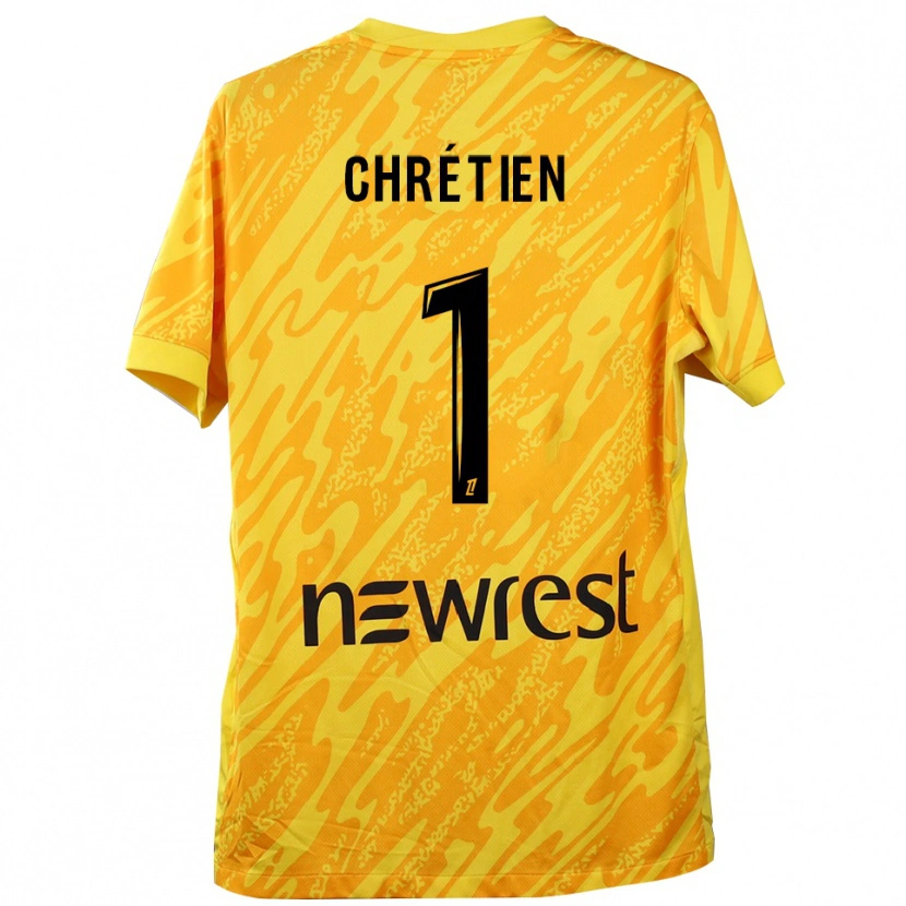 Danxen Dames Jean-Pierre Chrétien #1 Geel Zwart Keepersshirt 2025/26 T-Shirt