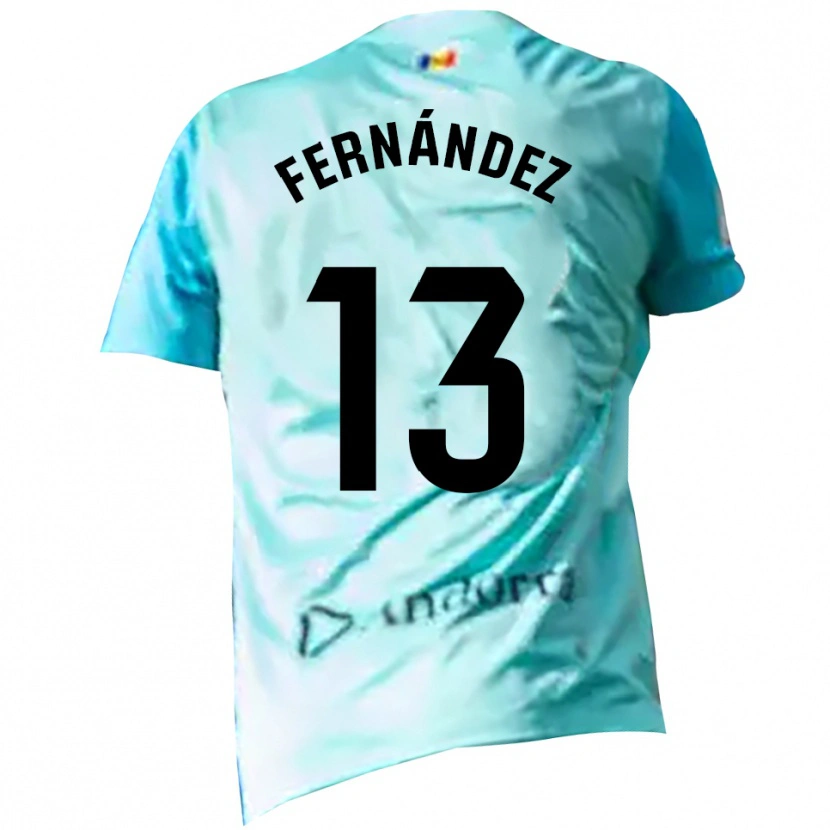 Danxen Dames Ferran Fernández #13 Cyaan Zwart Keepersshirt 2025/26 T-Shirt