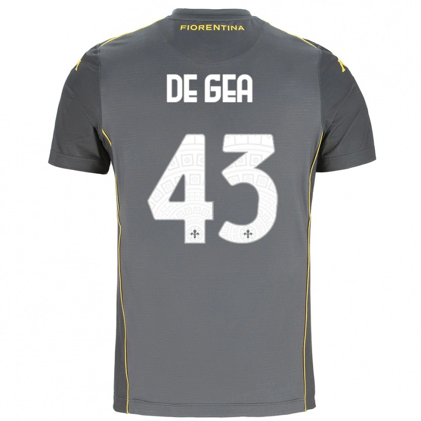 Danxen Dames David de Gea #43 Donkergrijs Geel Keepersshirt 2025/26 T-Shirt