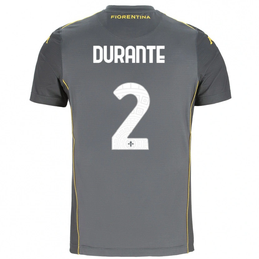Danxen Dames Francesca Durante #2 Donkergrijs Geel Keepersshirt 2025/26 T-Shirt