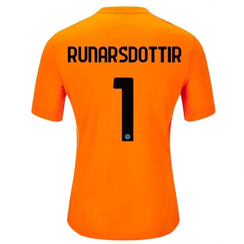 Danxen Dames Cecilía Rán Rúnarsdóttir #1 Licht Oranje Zwart Keepersshirt 2025/26 T-Shirt