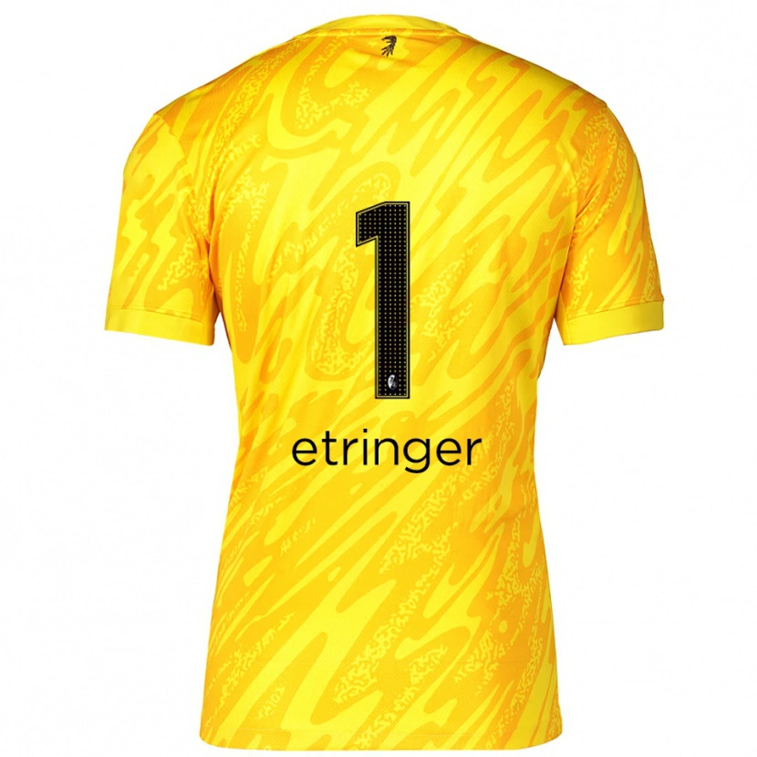 Danxen Dames Elias Etringer #1 Geel Zwart Keepersshirt 2025/26 T-Shirt