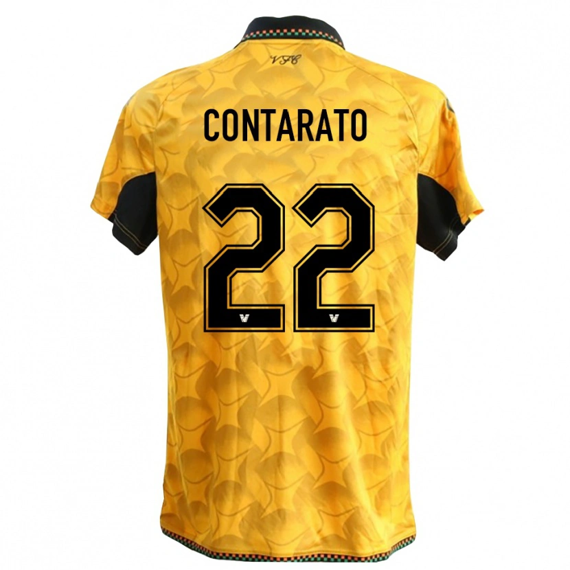 Danxen Dames Ettore Contarato #22 Geel Zwart Keepersshirt 2025/26 T-Shirt
