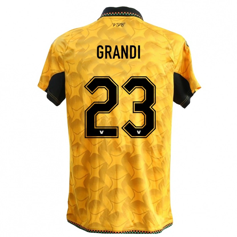 Danxen Dames Matteo Grandi #23 Geel Zwart Keepersshirt 2025/26 T-Shirt