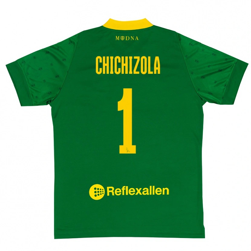 Danxen Dames Leandro Chichizola #1 Groen Geel Keepersshirt 2025/26 T-Shirt