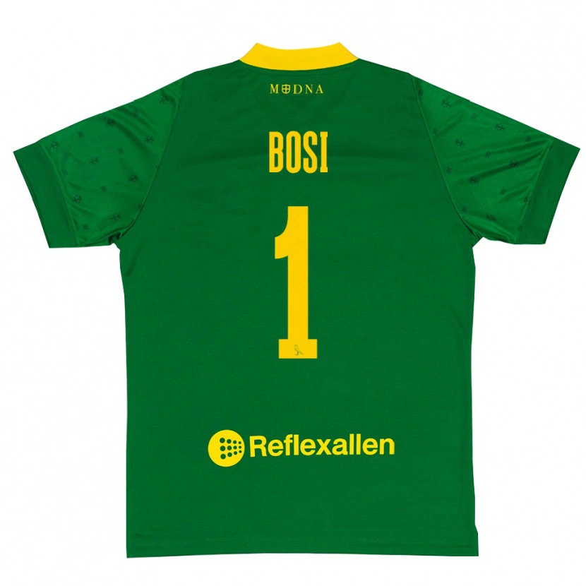 Danxen Dames Matteo Bosi #1 Groen Geel Keepersshirt 2025/26 T-Shirt