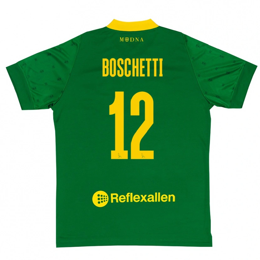 Danxen Dames Matteo Boschetti #12 Groen Geel Keepersshirt 2025/26 T-Shirt