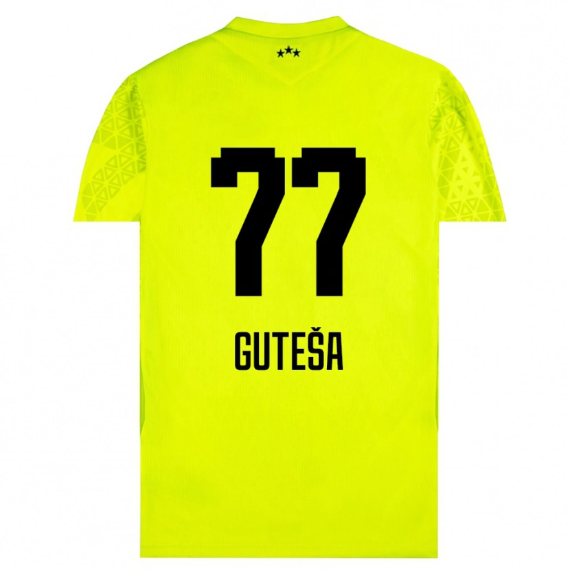 Danxen Dames Ivan Guteša #77 Geel Groen Zwart Keepersshirt 2025/26 T-Shirt