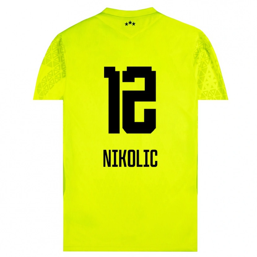 Danxen Dames Uros Nikolic #12 Geel Groen Zwart Keepersshirt 2025/26 T-Shirt