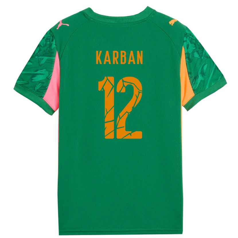 Danxen Dames Yevheniia Karban #12 Groen Oranje Roze Keepersshirt 2025/26 T-Shirt