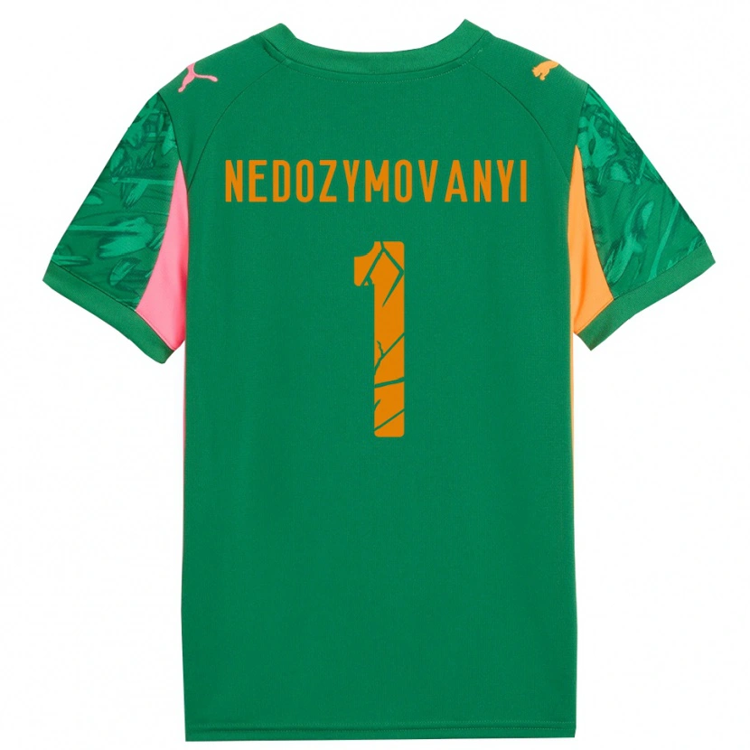 Danxen Dames Artem Nedozymovanyi #1 Groen Oranje Roze Keepersshirt 2025/26 T-Shirt