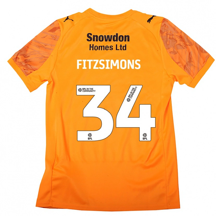 Danxen Dames Ross Fitzsimons #34 Oranje Zwart Keepersshirt 2025/26 T-Shirt