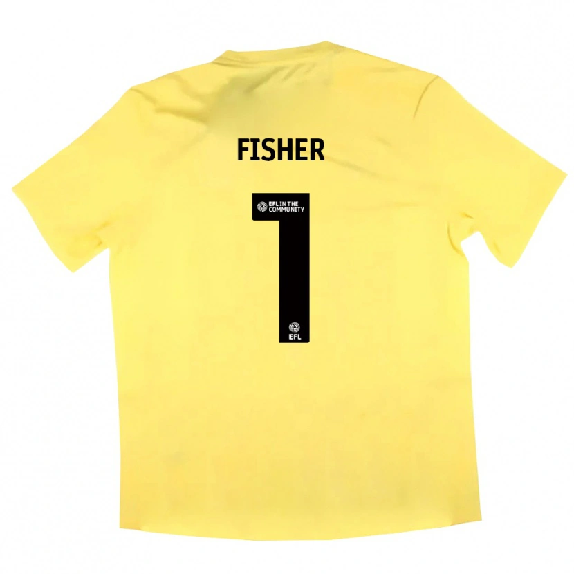 Danxen Dames Nathan Fisher #1 Geel Zwart Keepersshirt 2025/26 T-Shirt
