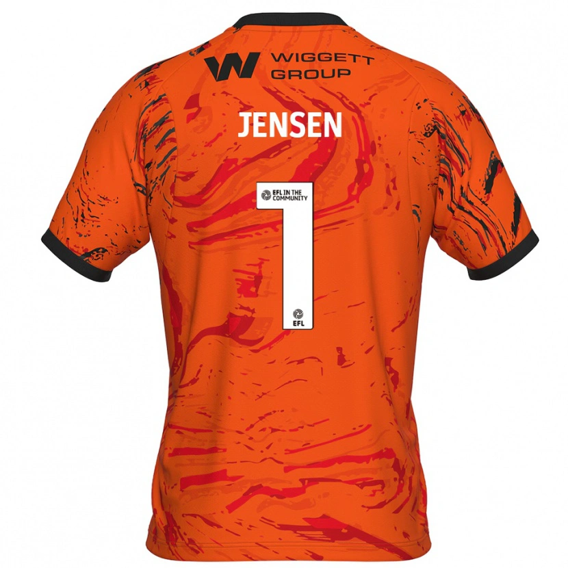 Danxen Dames Lukas Jensen #1 Oranje Zwart Keepersshirt 2025/26 T-Shirt