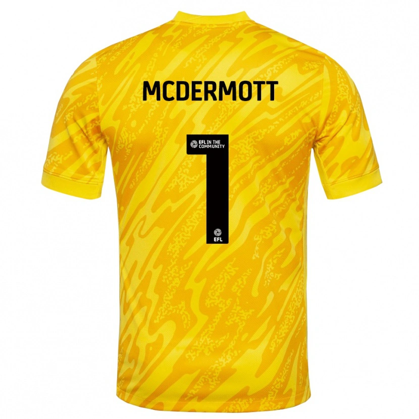 Danxen Dames Conal McDermott #1 Geel Zwart Keepersshirt 2025/26 T-Shirt