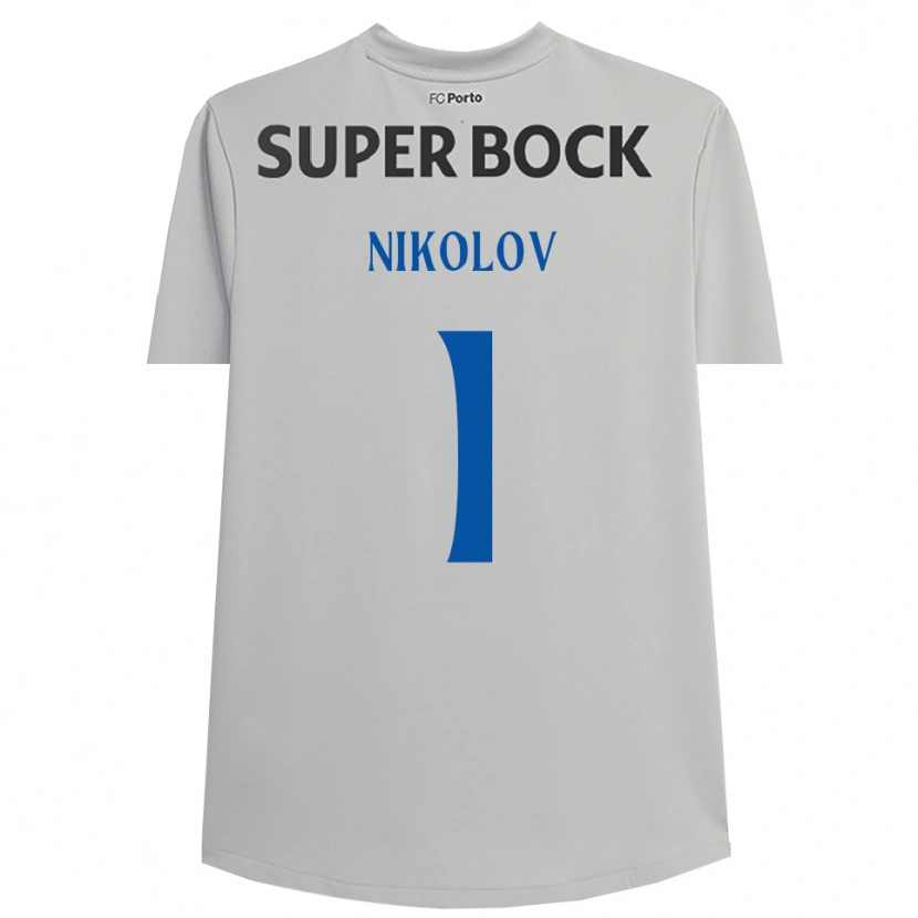 Danxen Dames Antoni Nikolov #1 Lichtgrijs Zwart Keepersshirt 2025/26 T-Shirt