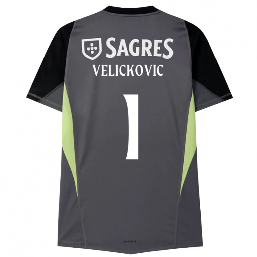 Danxen Dames Luka Veličković #1 Donkergrijs Zwart Keepersshirt 2025/26 T-Shirt