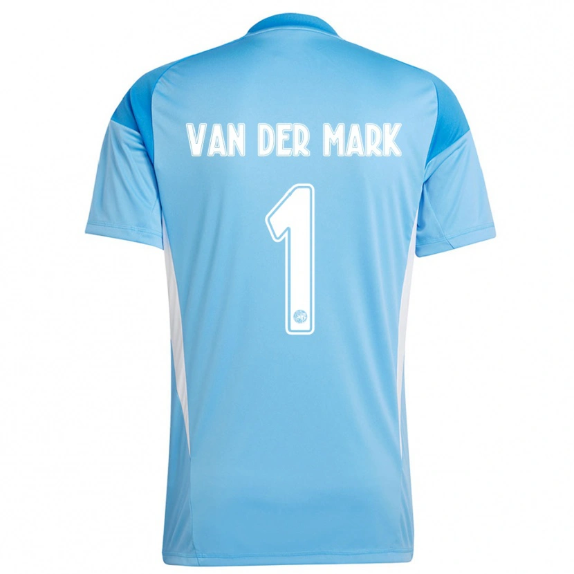Danxen Dames Jesper van der Mark #1 Lichtblauw Wit Keepersshirt 2025/26 T-Shirt