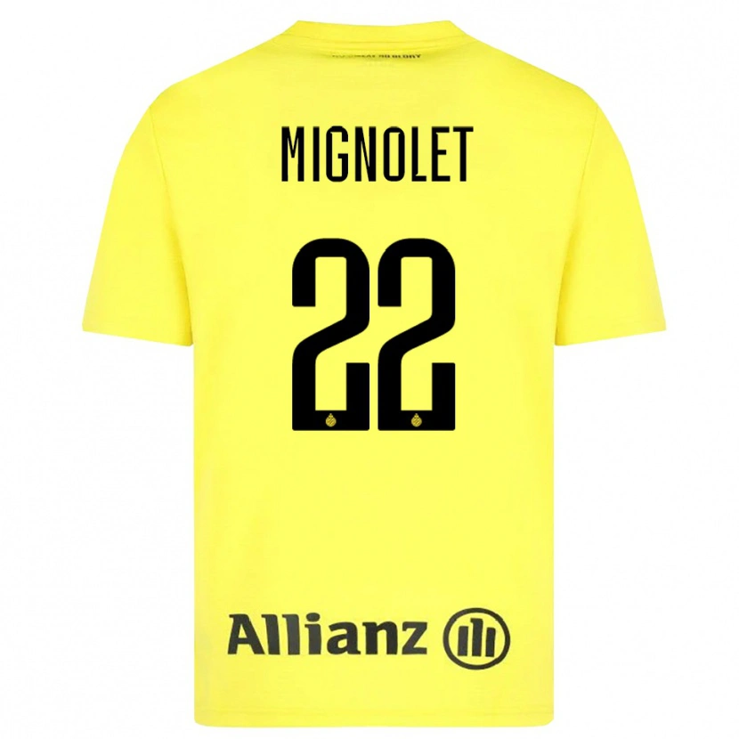 Danxen Dames Simon Mignolet #22 Geel Zwart Keepersshirt 2025/26 T-Shirt