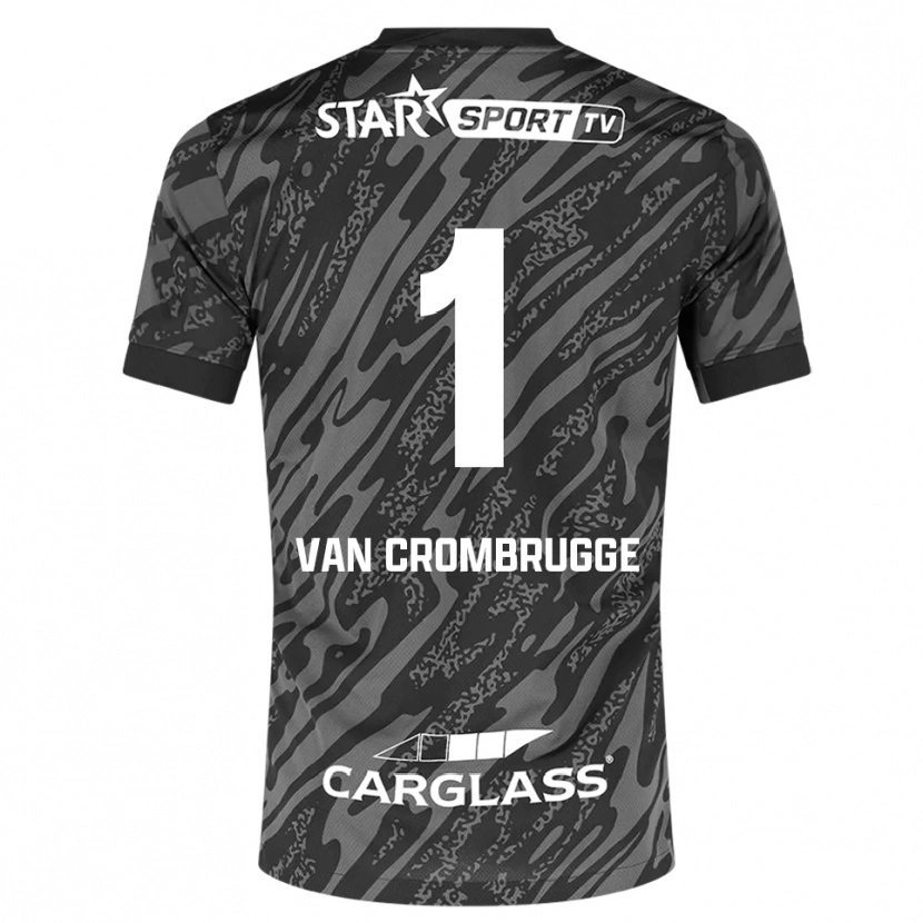 Danxen Dames Hendrik Van Crombrugge #1 Donkergrijs Zwart Keepersshirt 2025/26 T-Shirt